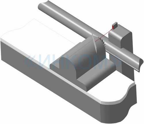 Laser sensor controls desplacement of a milling cutter support